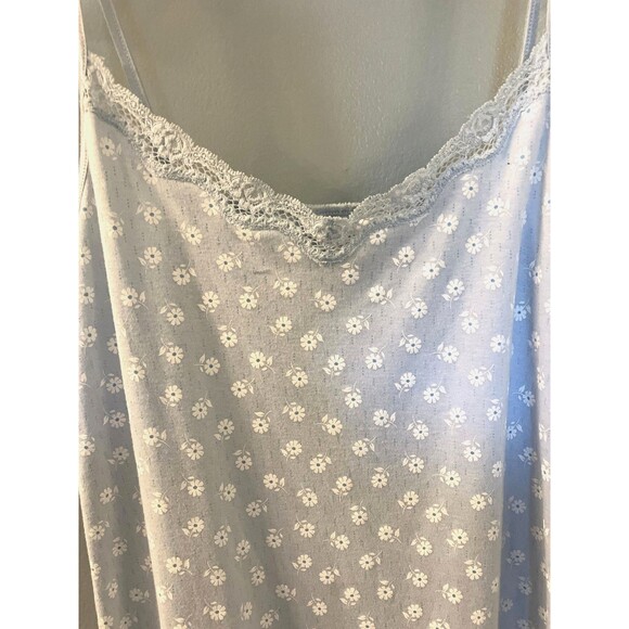 Charter Club Intimates Blue & White Floral Cotton Nightgown Size Large - Picture 5 of 6